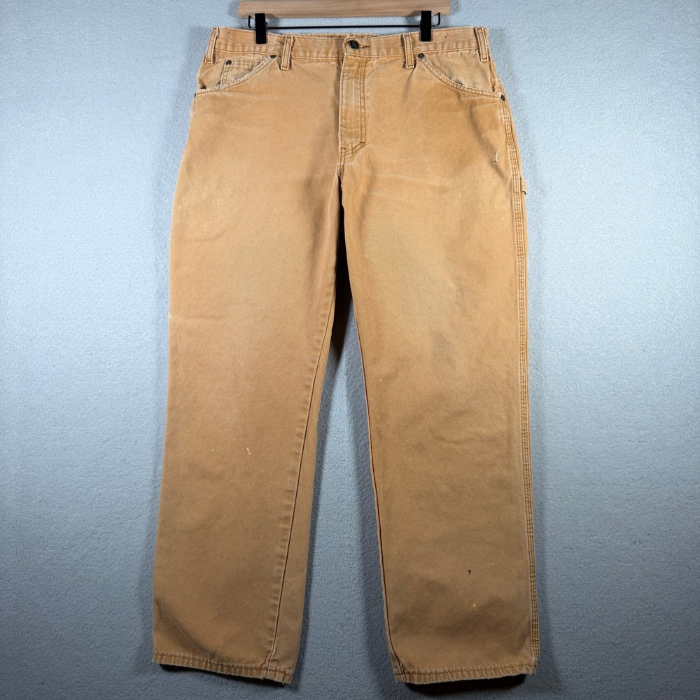 Dickies 1939RBD Mens Relaxed Fit Carpenter Pants Brown Duck Canvas 36x30